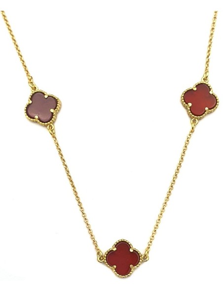 Σετ Κολιέ-Βραχιόλι  Ασημένιο 925° με jasper Σταυρό τύπου Van Cleef