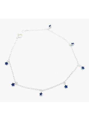 Bracelet anklet with blue zircons