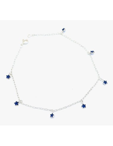 Bracelet anklet with blue zircons