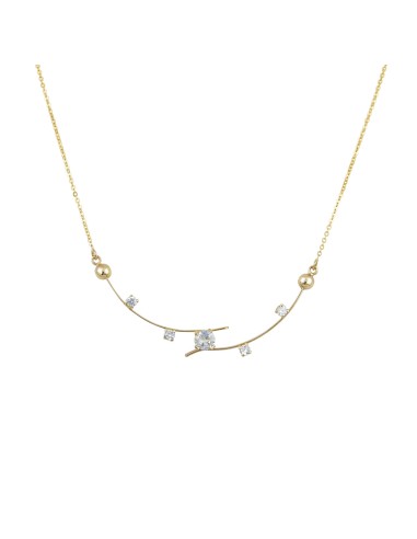 Κολιέ Χρυσό Κ14 Κλαδί με zircons