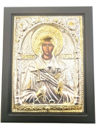 Εικόνα Ασημένια 925° Αγία Μαρίνα 19x24cm