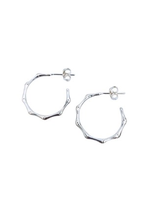 Earrings hoop Silver Bamboo