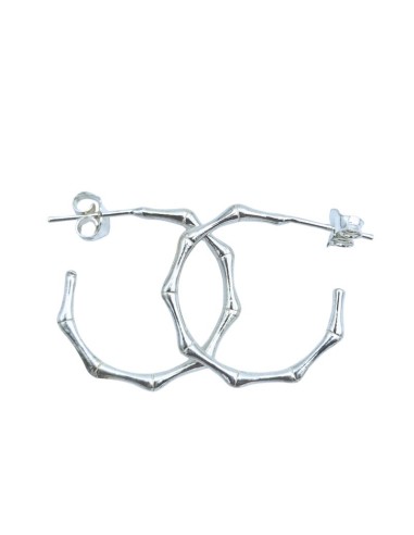 Earrings hoop Silver Bamboo