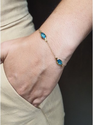 Bracelet Gold K14 aqua marine 2