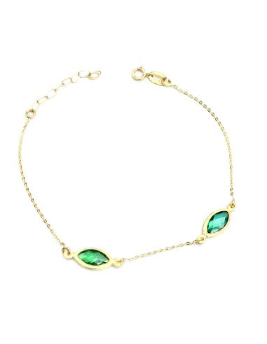 Bracelet Gold K14 Emerald