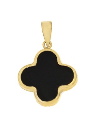 Necklace Gold K14 Onyx cross