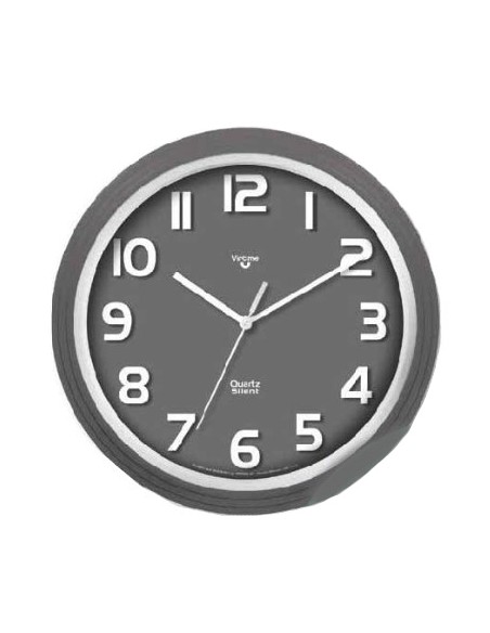 Ρολόι Τοίχου VIRTIME 1874-10 Γκρι καουτσούκ πλαίσιο