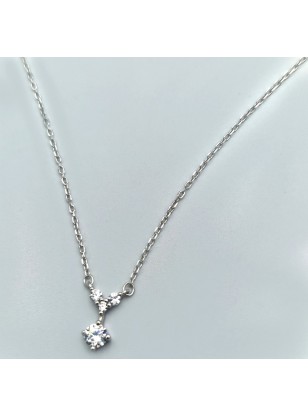 Necklace Silver 925° with three zircons