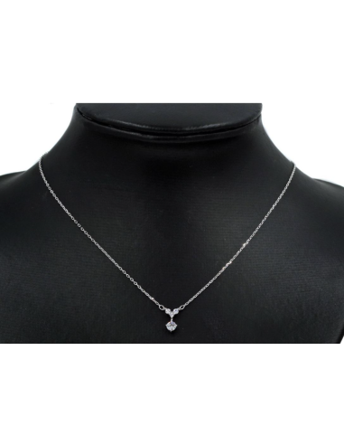 Necklace Silver 925° with three zircons