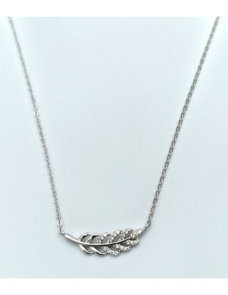 Necklace Silver 925 "Wing with zircons"