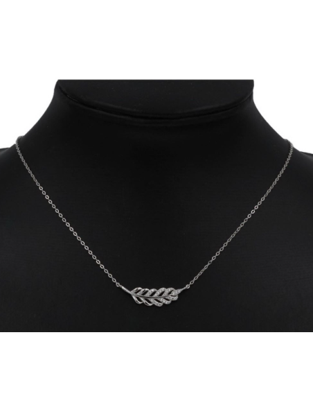 Necklace Silver 925 "Wing with zircons"