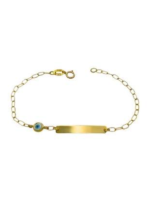 Child name Bracelet Gold 9K white eye