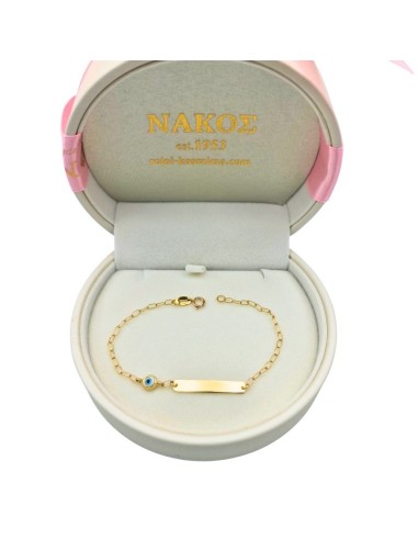 Child name Bracelet Gold 9K white eye