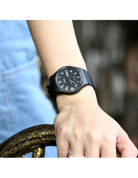 Q&Q A212J004Y Black Day-date