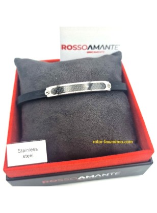 Βραχιόλι Ατσάλινο ROSSO AMANTE με καουτσούκ UBR801NB 2