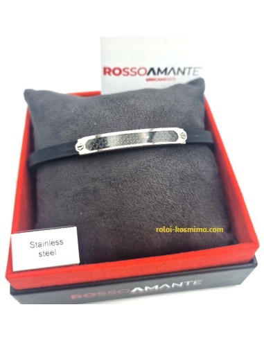 Βραχιόλι Ατσάλινο ROSSO AMANTE με καουτσούκ...