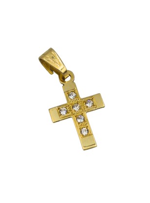 Cross Gold K14 Mini with zircons
