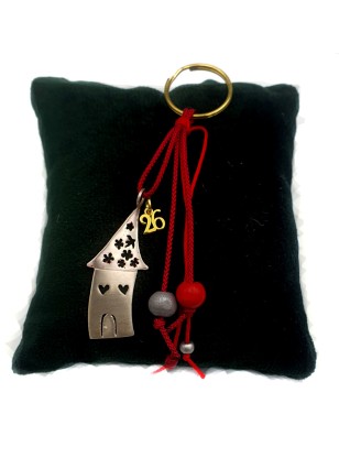 Silver 925 Charm 26 red home