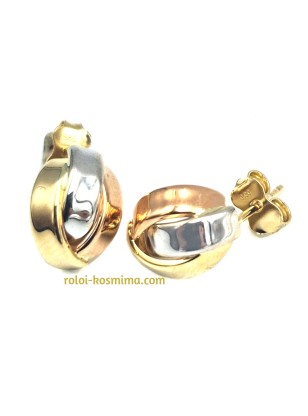 Earrings gold K14 three colors 2
