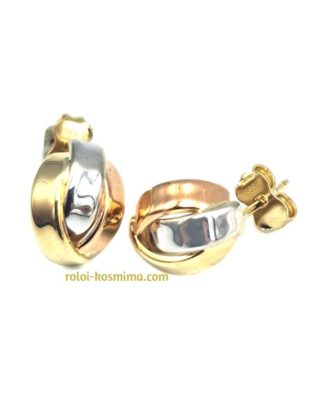 Earrings gold K14 three colors