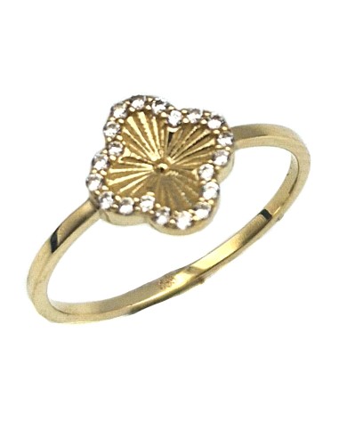 Δαχτυλίδι Χρυσό Κ14 με σταυρό τύπου Van Cleef