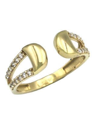 Ring gold K14 with zircons