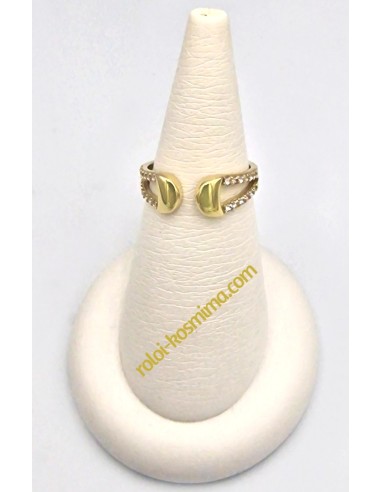 Ring gold K14 with zircons