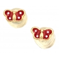 Earrings gold K14 Red Butterfly
