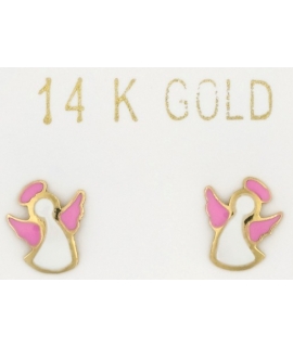 Earrings gold K14 mini Angels 2