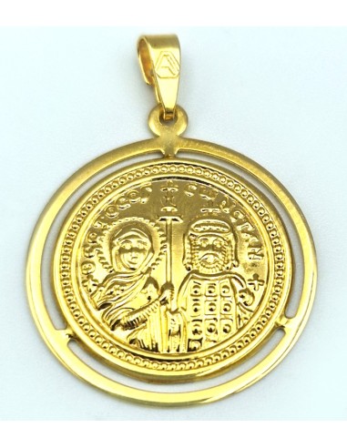 Pendant gold K9 diameter 25mm