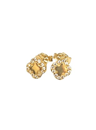 Earrings Gold K9 cross 2