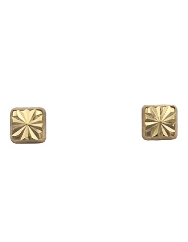 Earrings gold 9K mini tetragon