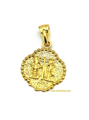 Pendant gold K9 twin side 2