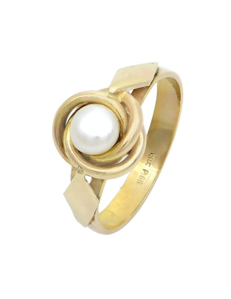 Ring gold K14 with pearl