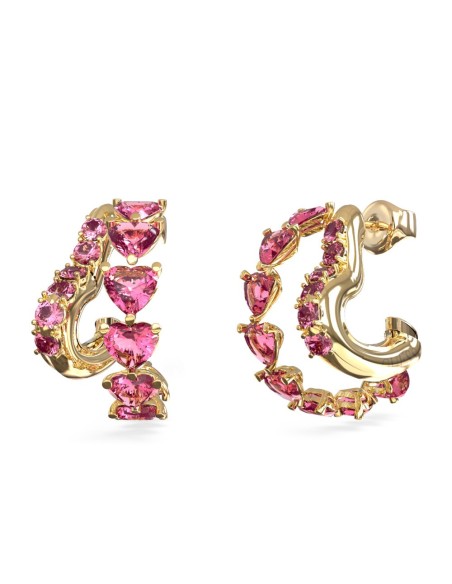 Σκουλαρίκια GUESS STEEL BELOVED JUBE06002JWYGPKT/U με φούξια Πέτρες