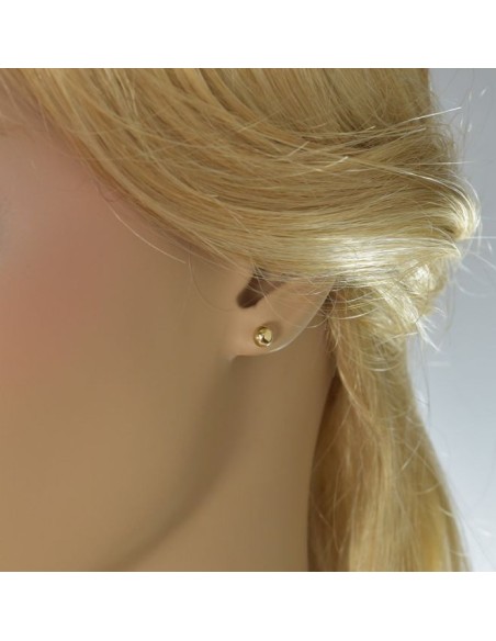 Earrings gold 9K shiny 6mm