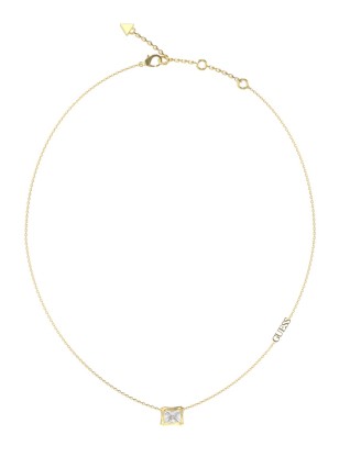 Κολιέ GUESS STEEL BAMBOO JUBN05170JWYGT χρυσό με Ζιργκόν