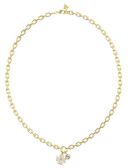 Κολιέ GUESS STEEL LOVE BITES JUBN06043JWYGT/U χρυσό με τυχερό τσάρμ