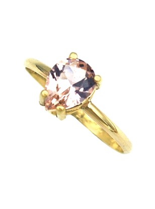 Ring gold K9 with pink morganite