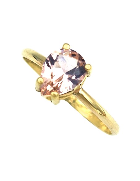Ring gold K9 with pink morganite
