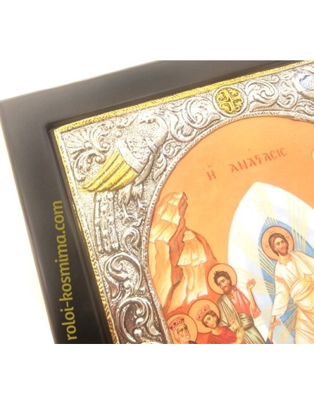 Εικόνα Ασημένια 925° Ανάσταση Κυρίου 23x28cm