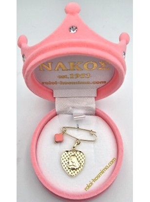 Child Pendant Gold 14Κ Mary heart 2