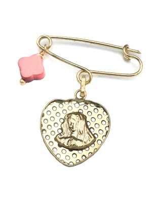 Child Pendant Gold 14Κ Mary heart