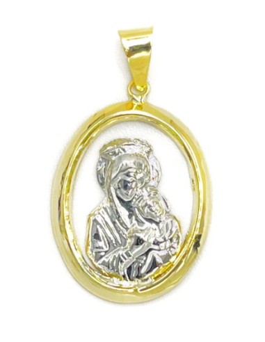 Pendant Gold Κ14 Mary with whitegold