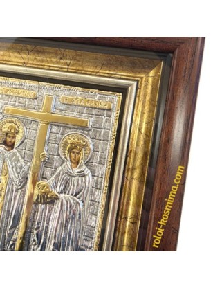 Ασημένια Εικόνα Κωνσταντίνος και Ελένη 26x32cm 2