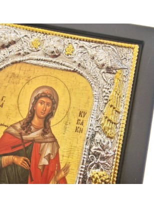 Ασημένια Εικόνα Αγία Κυριακή 19x24cm 2