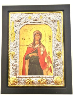 Ασημένια Εικόνα Αγία Κυριακή 19x24cm