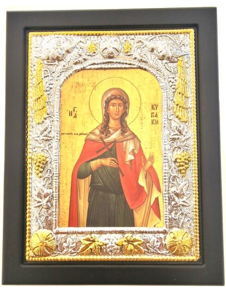 Silver icon 925 Saint Kiriaki 19x24cm