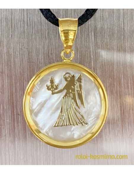 Zodiac Gold K9 Virgo with mother of pearl