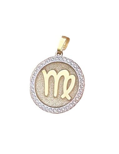 Zodiac Gold K9 Virgo with zircons